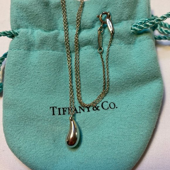 Tiffany & Co. Elsa Peretti Teardrop Pendant Necklace 16" - Picture 1 of 6
